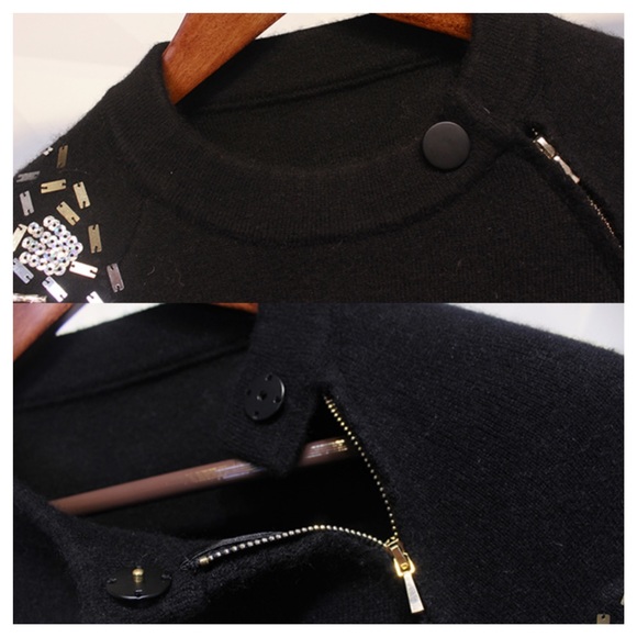 🥀Black Soft Sequin Cape Poncho - Picture 7 of 8